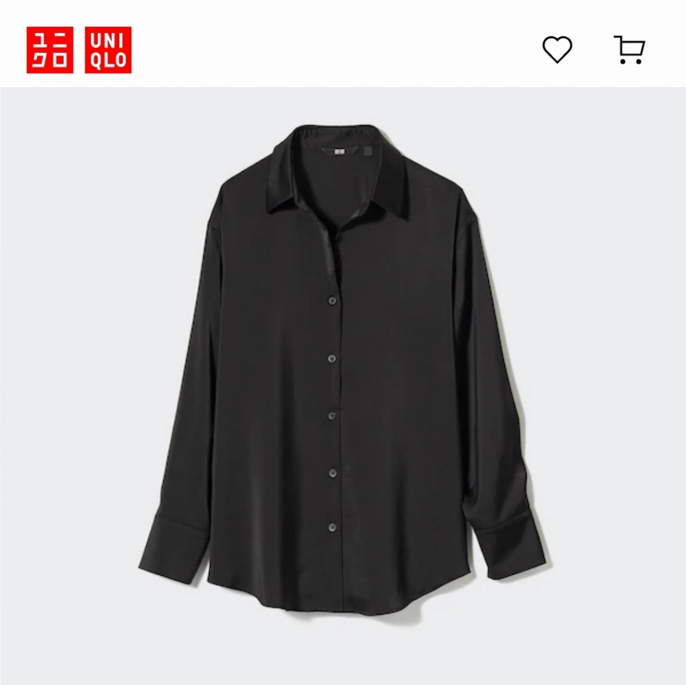 Uniqlo Satin Long Sleeve Blouse